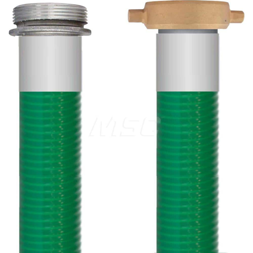 Liquid Suction & Discharge Hose; Inside Diameter (Inch): 1-1/2; Length (Feet): 15; Outside Diameter (Decimal Inch): 1.8400; Material: PVC; Working Pressure (psi): 90.000; Vacuum Rating: 29 In. Hg; Color: Green; Minimum Temperature (F): -23.000; Maximum Te