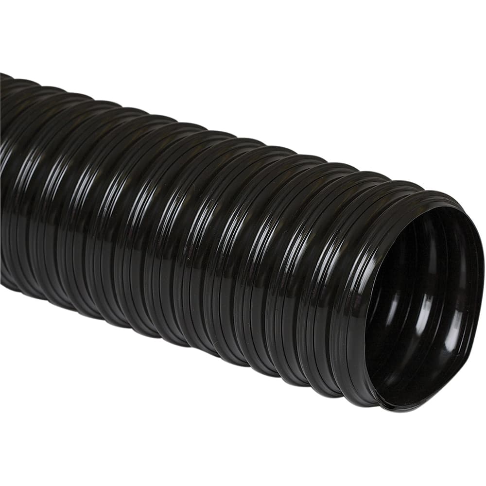 Duct Hose: Urethane, 16″ ID, 2.2 Hg Vac Rating, 7 psi 25' Long, -60 to 200 ° F, Black