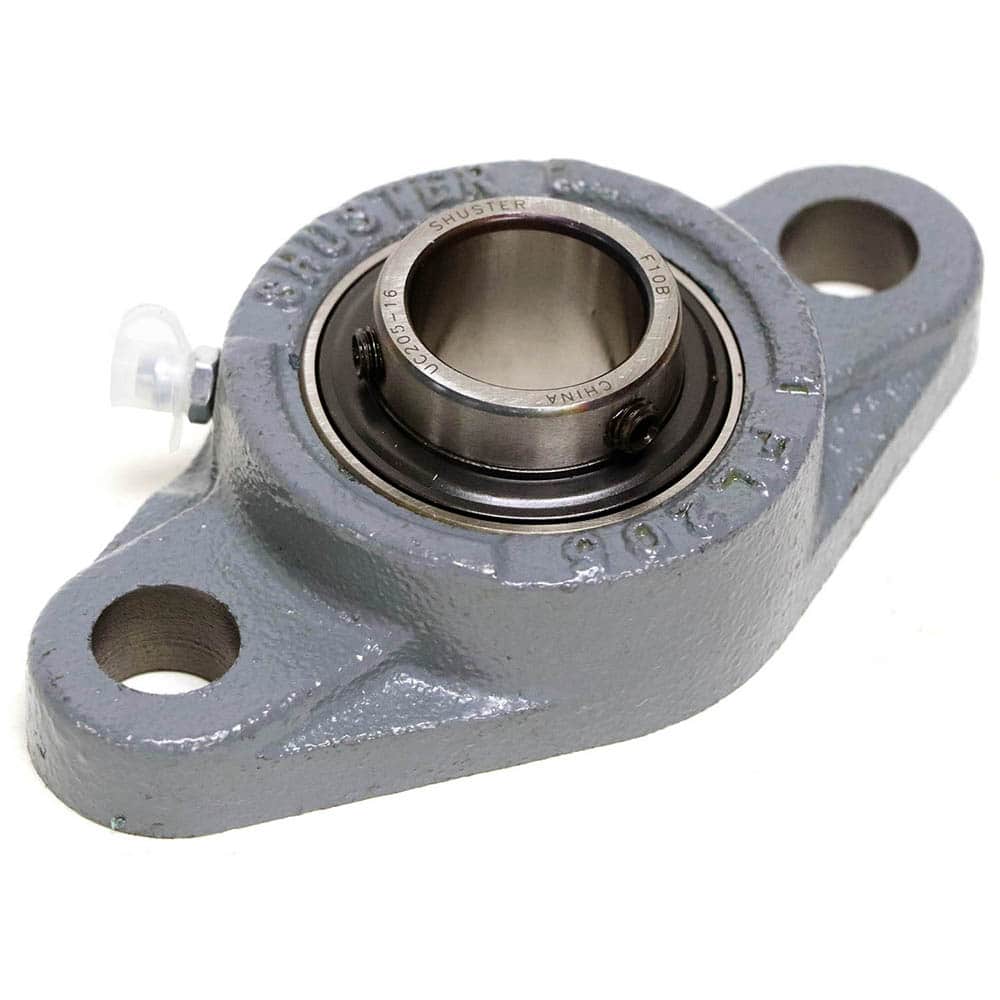 Shuster - UCFL208, 40mm ID, 100mm OAL x 175mm OAH51.2mm Wide, 2-Bolt Flange Bearing - Exact Industrial Supply