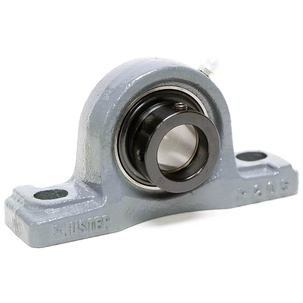 Shuster - NAPL206-20, 1-1/4" ID, 160mm OAL x 3-1/8" OAH, Ball Bearing Pillow Block - Exact Industrial Supply