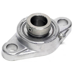 Shuster - SNASFL207, 35mm ID, 90mm OAL x 161mm OAH51.3mm Wide, 2-Bolt Flange Bearing - Exact Industrial Supply