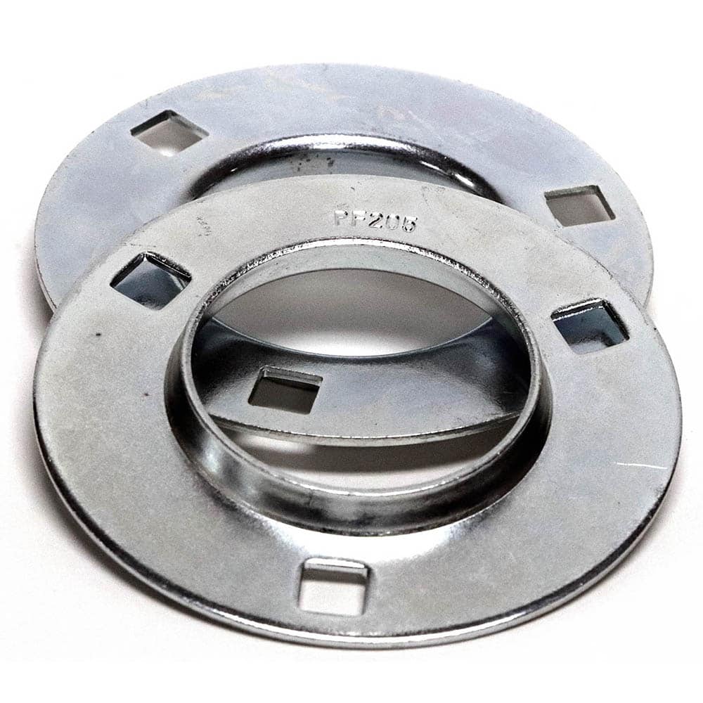 Shuster - PF205, 52mm ID, 3-3/4" OAL x 3-3/4" OAH, Pressed Flange Housing - Exact Industrial Supply