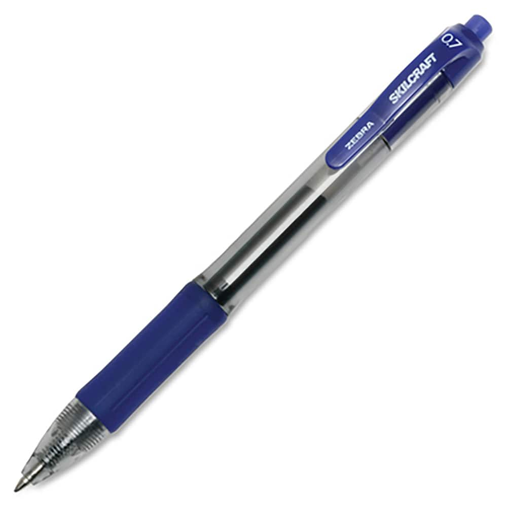 Ability One - Pens & Pencils; Type: Retractable Pen ; Color: Blue ; Tip Type: Medium - Exact Industrial Supply