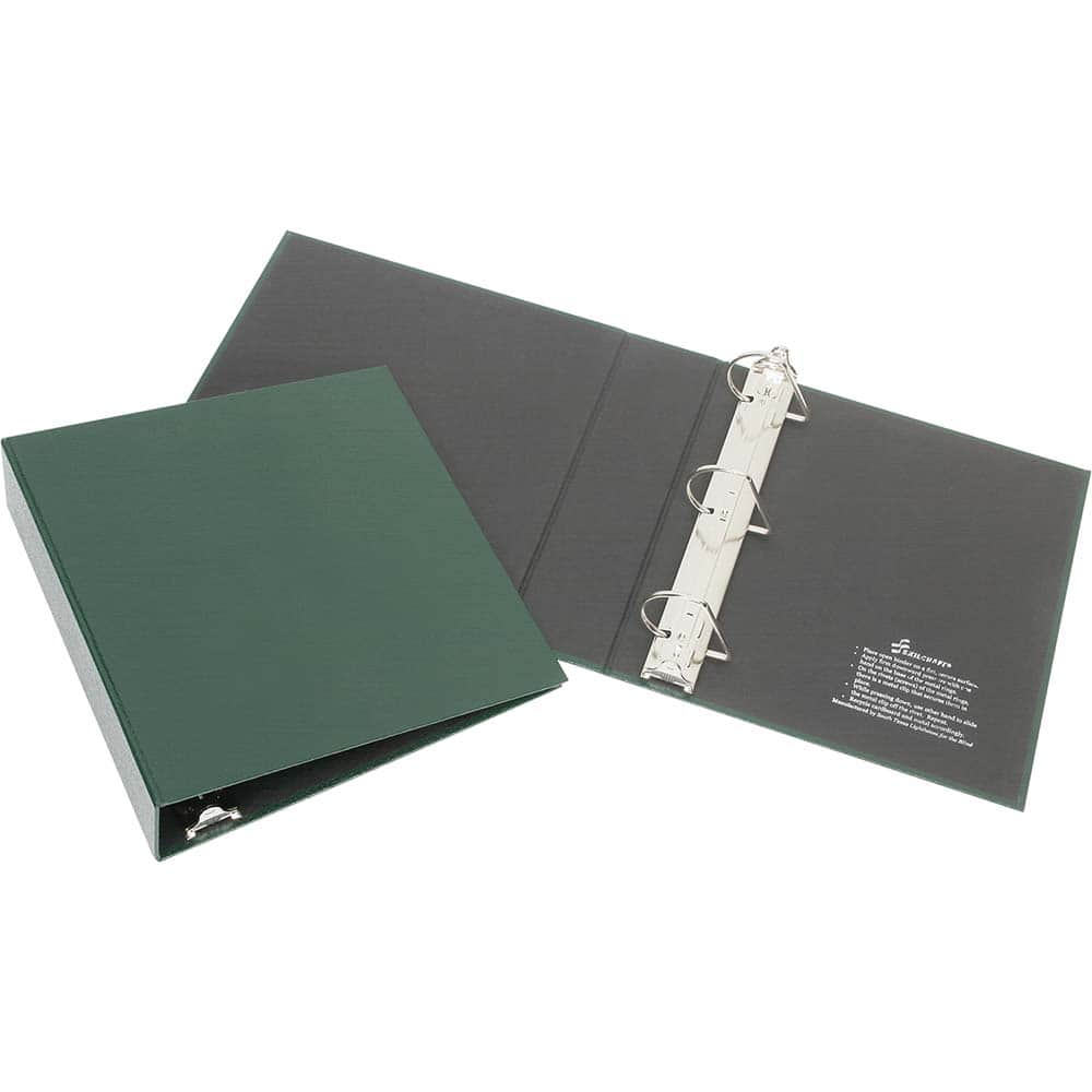 Ability One - Ring Binders; Binder Type: 3 Hole Binder ; Capacity: 1" ; Color: Green ; Material: Vinyl ; Size: 8-1/2 x 11 - Exact Industrial Supply