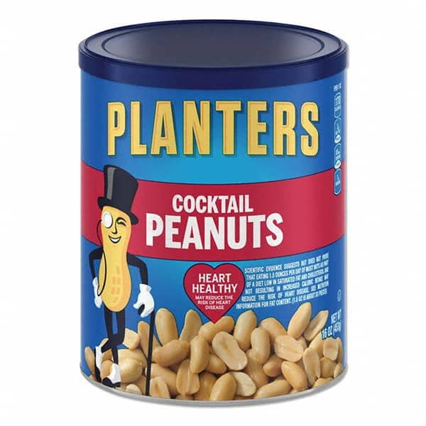 Planters - Snacks, Cookies, Candy & Gum Breakroom Accessory Type: Nuts Breakroom Accessory Description: Cocktail Peanuts, 16 oz Can - Top Tool & Supply