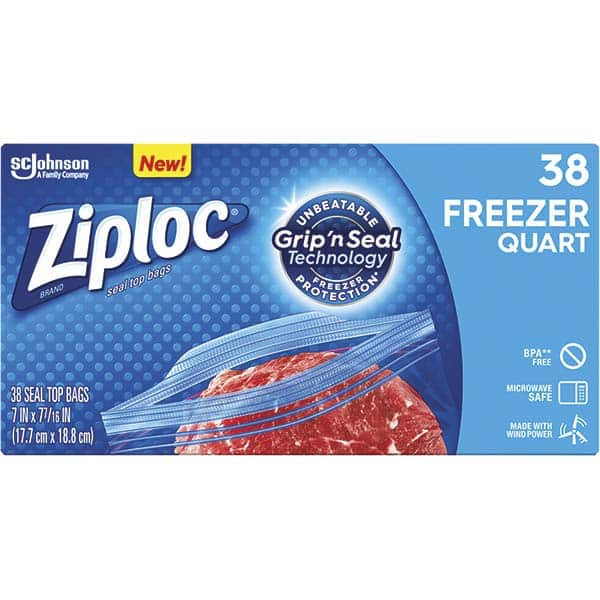 Ziploc - Reclosable Food & Sandwich Bags Volume Capacity: 1 Qt. Width (Inch): 6.970 - Top Tool & Supply