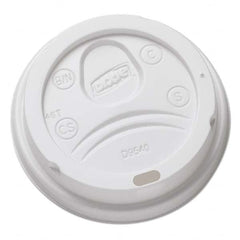 Dixie - Sip-Through Dome Hot Drink Lids for 10 oz Cups, White, 100/Pack, 1000/Carton - Top Tool & Supply