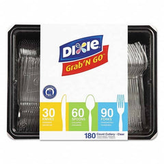 Dixie - Heavyweight Polystyrene Cutlery, Clear, Knives/Spoons/Forks, 180/Pack, 10Pk/Ctn - Top Tool & Supply