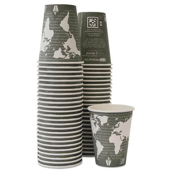 ECO PRODUCTS - World Art Renewable/Compostable Hot Cups, 12 oz, Gray, 50/Pack,10 Pack/Carton - Top Tool & Supply