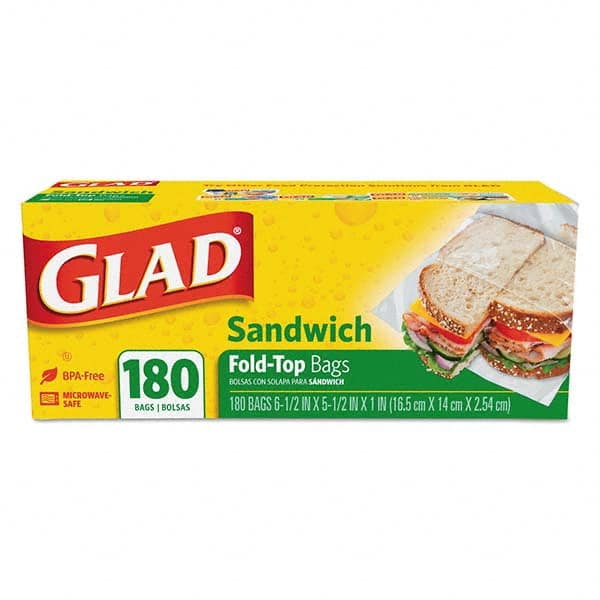 Glad - Reclosable Food & Sandwich Bags Volume Capacity: 1 Gal. Width (Inch): 6-1/2 - Top Tool & Supply