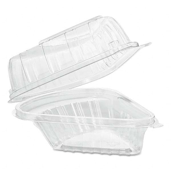 DART - Showtime Clear Hinged Containers, Pie Wedge, 6 2/3 oz, Plastic, 125/PK, 2 PK/CT - Top Tool & Supply