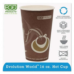 ECO PRODUCTS - Evolution World 24% Recycled Content Hot Cups - 16 oz, 50/PK, 20 PK/CT - Top Tool & Supply