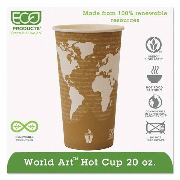 ECO PRODUCTS - World Art Renewable Compostable Hot Cups, 20 oz, 50/PK, 20 PK/CT - Top Tool & Supply