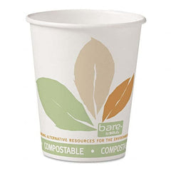 DART - Bare by Solo Eco-Forward PLA Paper Hot Cups, 10 oz, Leaf Design, 50/Bag, 20 Bags/Ct - Top Tool & Supply