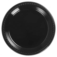 Chinet - Heavyweight Plastic Plates, 10-1/4", Black, Round - Top Tool & Supply