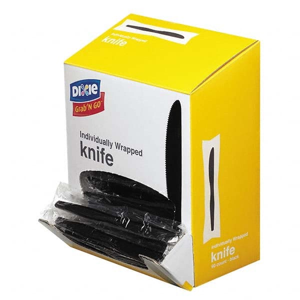 Dixie - Grab\x92N Go Wrapped Cutlery, Knives, Black, 90/Box, 6 Box/Carton - Top Tool & Supply