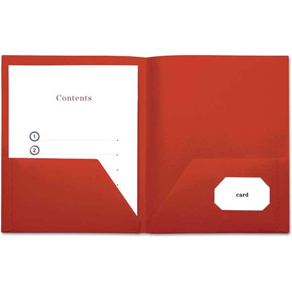 UNIVERSAL - File Folders, Expansion Folders & Hanging Files Folder/File Type: Pocket Folders Color: Red - Top Tool & Supply