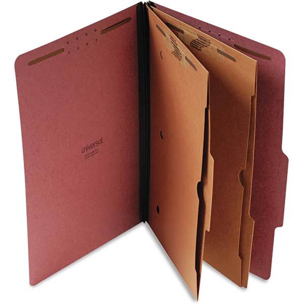 UNIVERSAL - File Folders, Expansion Folders & Hanging Files Folder/File Type: Classification Folders with Tob Tab Fastener Color: Red - Top Tool & Supply