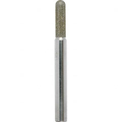 Grinding Pins; Abrasive Head Diameter (Inch): 1/4; Abrasive Head Thickness (Inch): 3/4; Abrasive Material: Diamond; Grit: 40; Grade: Extra Coarse; Head Length: 0.75 in; Head Shape: Ball Nose