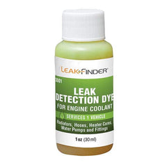 Leak Finder - Automotive Leak Detection Dyes Applications: Coolant Container Size: 1 oz. - Top Tool & Supply