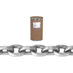 Campbell - Welded Chain; Chain Grade: 43 ; Trade Size: 5/8 ; Load Capacity (Lb.): 13000.000 ; Finish/Coating: Bright ; Type: Welded ; Length (Feet): 150 - Exact Industrial Supply