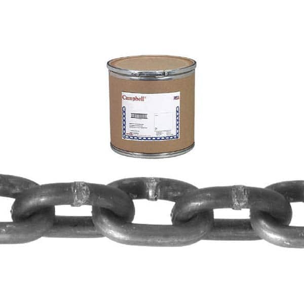 Campbell - Welded Chain; Chain Grade: 30 ; Trade Size: 5/16 ; Load Capacity (Lb.): 1900.000 ; Finish/Coating: Self-Colored ; Type: Welded ; Length (Feet): 275 - Exact Industrial Supply