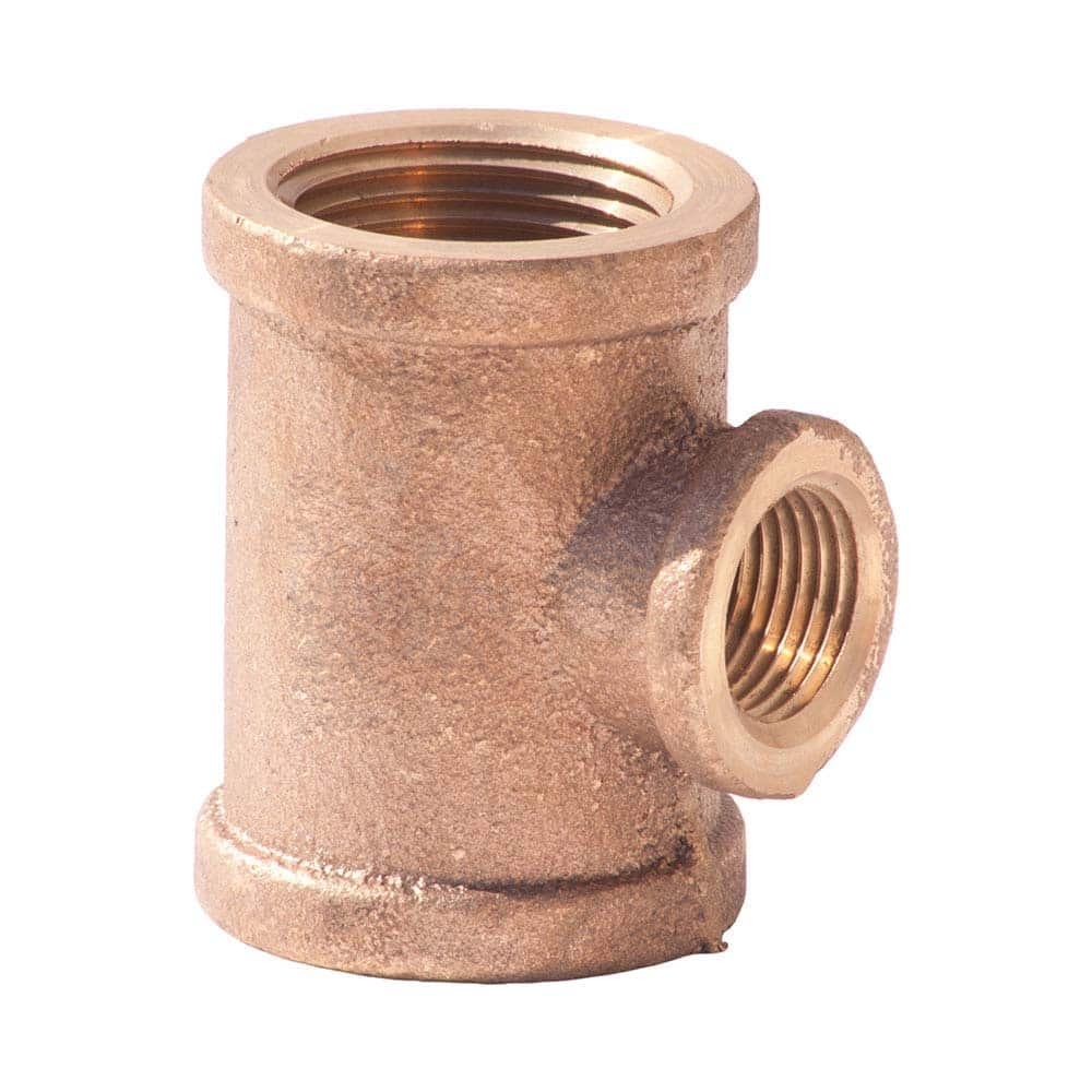 Merit Brass - Brass & Chrome Pipe Fittings Type: Reducing Tee Fitting Size: 3/4 x 1/2 x 1/2 - Top Tool & Supply