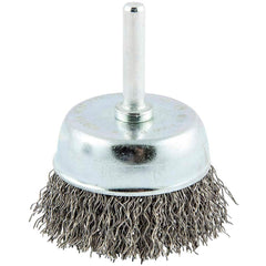 Norton - 2" Diam 1/4" Shank Carbon Steel Fill Cup Brush - Top Tool & Supply