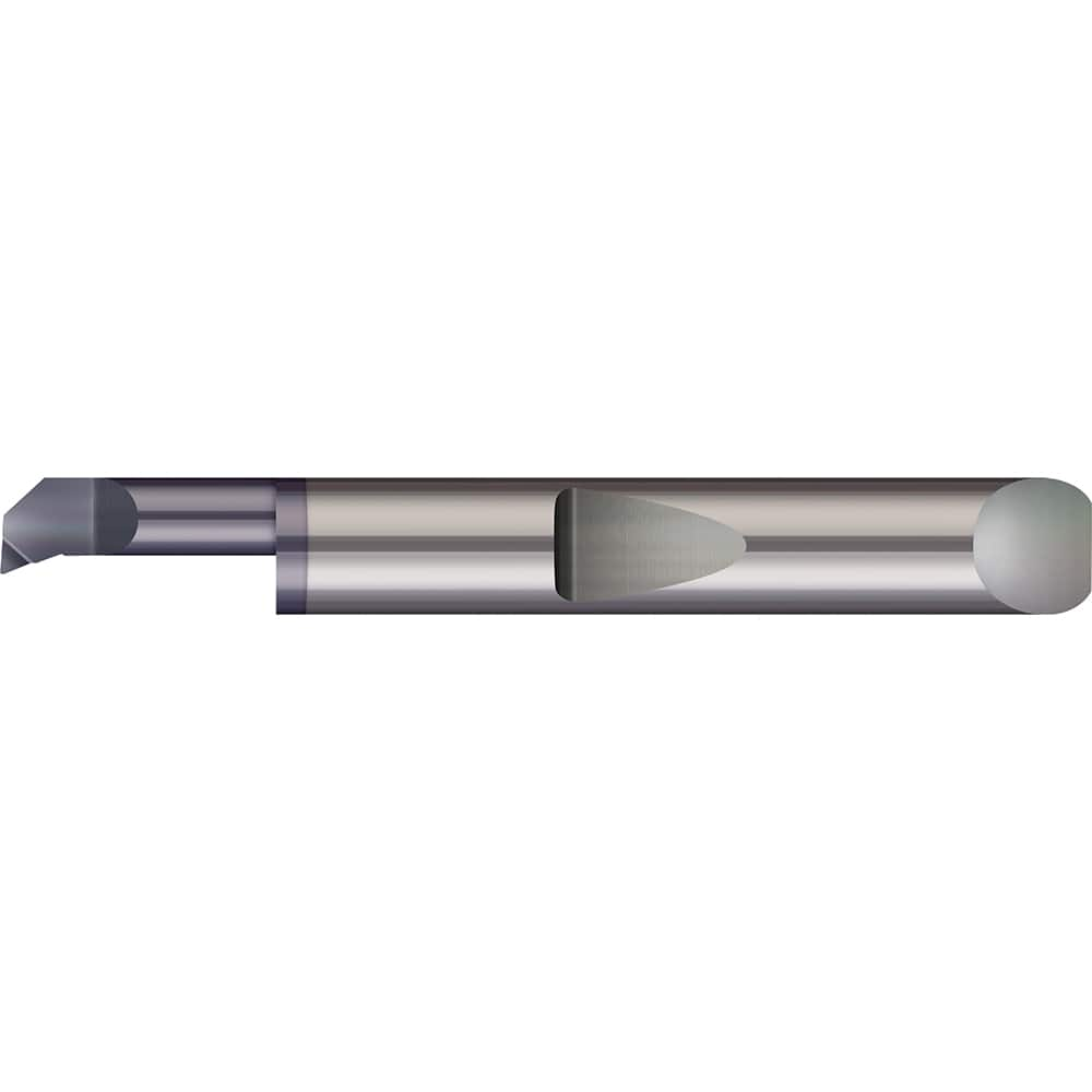 Boring Bar: 0.176″ Min Bore, 3/8″ Max Depth, Right Hand Cut, Solid Carbide 3/16″ Shank Dia, 1-1/2″ OAL, 0.006″ Corner Radius