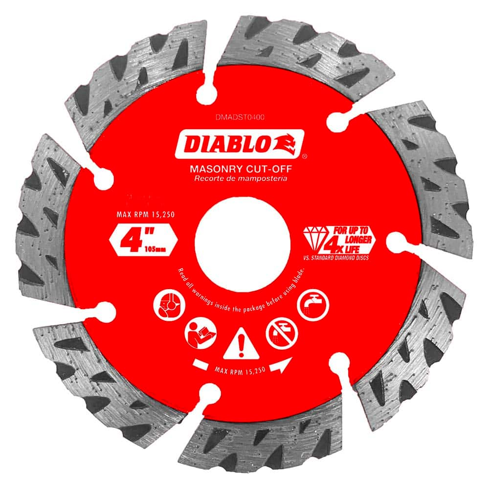 Freud - Wet & Dry-Cut Saw Blades; Blade Diameter (Inch): 4 ; Blade Material: Diamond-Tipped ; Arbor Style: Standard Round ; Arbor Hole Diameter (Inch): 0.7874; 5/8; 7/8 ; Arbor Hole Diameter (Decimal Inch): 0.7874; 5/8; 7/8 ; Application: Cutting Masonry - Exact Industrial Supply