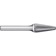 Titan USA - Burrs; Head Shape: Taper w/Radius End ; Industry Specification: SL-6 ; Tooth Style: Single Cut ; Cutting Diameter (Inch): 5/8 ; Cutting Diameter (Decimal Inch): 0.6250 ; Shank Diameter (Inch): 1/4 - Exact Industrial Supply