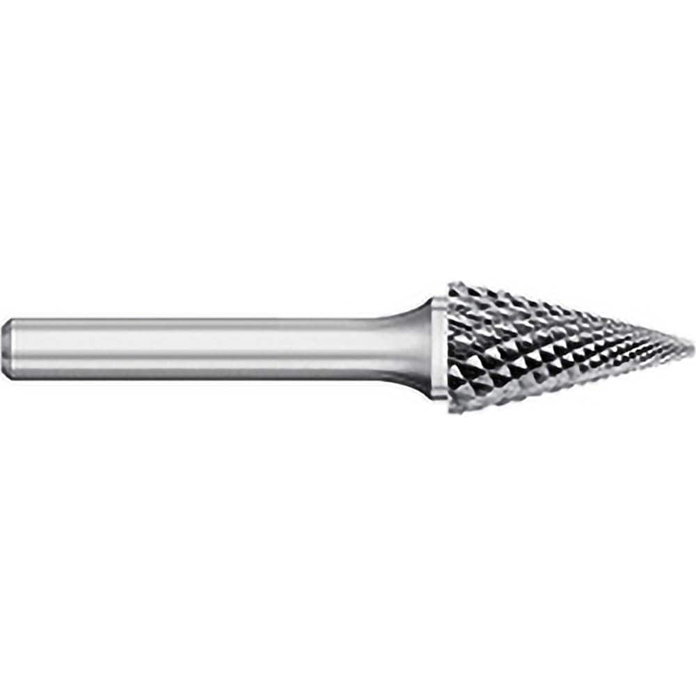 Titan USA - Burrs; Head Shape: Cone ; Industry Specification: SM-51 ; Tooth Style: Double Cut ; Cutting Diameter (Inch): 1/4 ; Cutting Diameter (Decimal Inch): 0.2500 ; Shank Diameter (Inch): 1/8 - Exact Industrial Supply