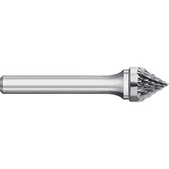 Titan USA - Burrs; Head Shape: Taper ; Industry Specification: SJ-6 ; Tooth Style: Double Cut ; Cutting Diameter (Inch): 5/8 ; Cutting Diameter (Decimal Inch): 0.6250 ; Shank Diameter (Inch): 1/4 - Exact Industrial Supply