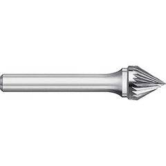 Titan USA - Burrs; Head Shape: Taper ; Industry Specification: SJ-3 ; Tooth Style: Single Cut ; Cutting Diameter (Inch): 3/8 ; Cutting Diameter (Decimal Inch): 0.3750 ; Shank Diameter (Inch): 1/4 - Exact Industrial Supply