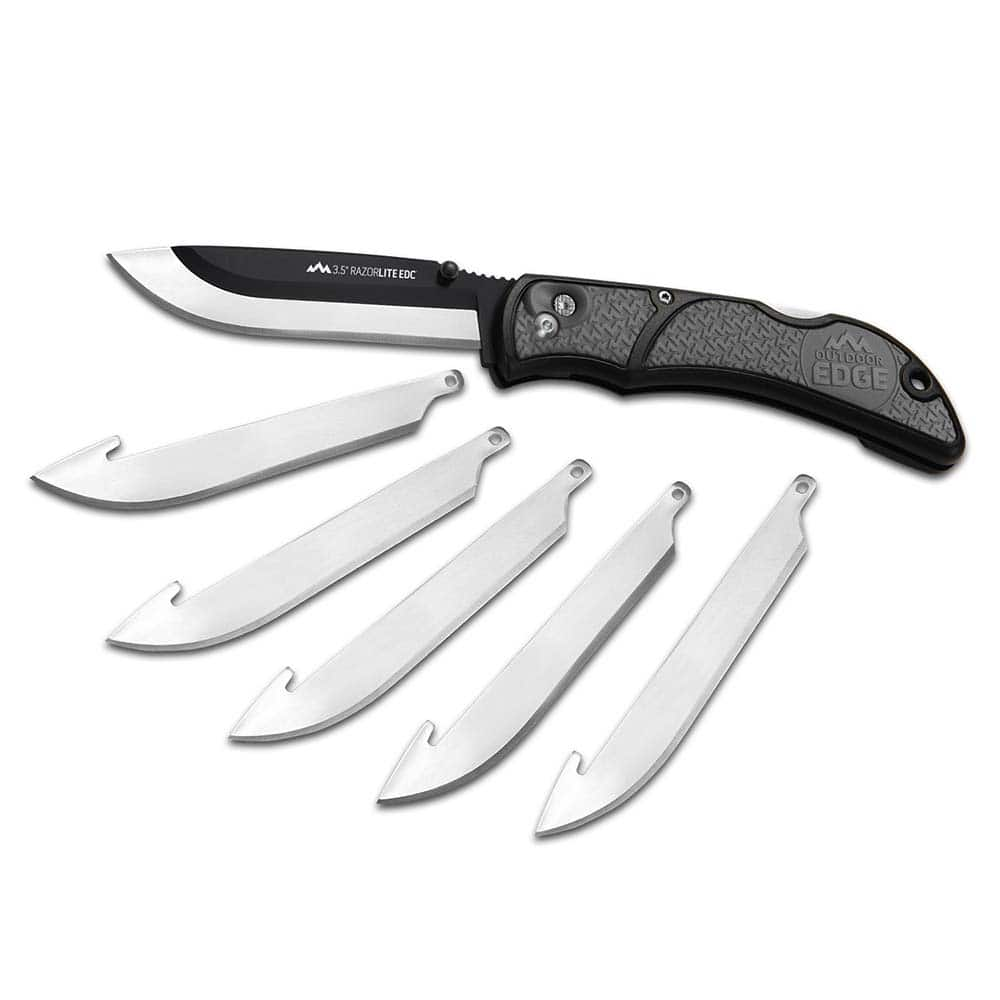 Outdoor Edge - Pocket & Folding Knives; Knife Type: Folding Knife ; Edge Type: Plain Edge ; Blade Length (Inch): 3-1/2 ; Handle Material: Glass-Reinforced Nylon with TPE ; Closed Length: 4-1/2 (Inch); Number of Edges: 1 - Exact Industrial Supply