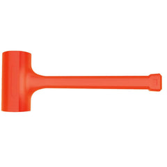 Dead Blow Hammer: 4 lb Head, 2″ Face Dia, Rubber Head 14-1/2″ OAL, Rubber Handle