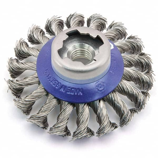 Osborn - 4-1/2" OD, 5/8-11 Arbor Hole, Knotted Steel Wheel Brush - Top Tool & Supply