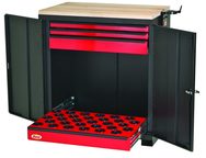 CNC Workstation - Holds 30 Pcs. HSK63A Taper - Black/Red - Top Tool & Supply
