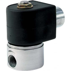 Parker - 120/60 - 110/50 VAC 1/8" NPT Port Brass Two-Way Direct Acting Solenoid Valve - Top Tool & Supply