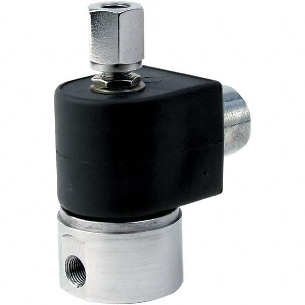 Parker - 120/60 - 110/50 VAC 1/4" NPT Port Stainless Steel Two-Way Direct Acting Solenoid Valve - Top Tool & Supply