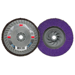 Flap Disc: 5″ Dia, 5/8-11 Hole, 40 Grit, Ceramic, Type 27 Coated, Plastic-Backed