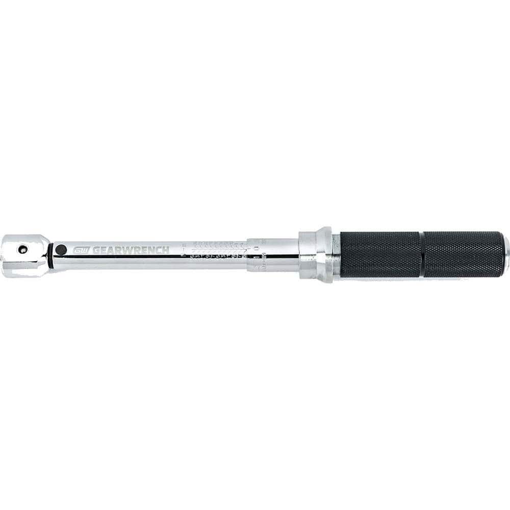 GEARWRENCH - Torque Wrenches; Type: Torque Wrench ; Drive Size: 1/4; 3/8; 1/2 ; Maximum Torque (In/Lb): 44.0 ; Maximum Torque (Ft/Lb): 3.66 ; Maximum Torque (Inch/oz): 704.00 ; Maximum Torque (Nm): 5.000 - Exact Industrial Supply