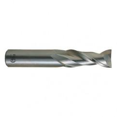 1/4 Dia. x 2-1/2 Overall Length 2-Flute .060 C/R Solid Carbide SE End Mill-Round Shank-Center Cutting-Uncoated - Top Tool & Supply