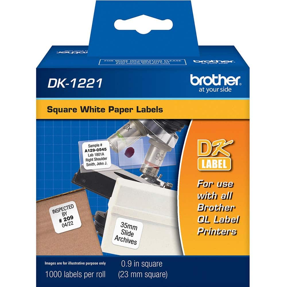 Brother - Labels, Ribbons & Tapes; Type: Label ; Color: Black on White ; For Use With: Brother QL-1050; QL-1060N; QL-1100; QL-1110NWB; QL-500; QL-700; QL-710W; QL-720NW; QL-800; QL-810W; QL-820NWB; QL-1050N; QL-550; QL-570; QL-570VM; QL-580N; QL-650TD La - Exact Industrial Supply