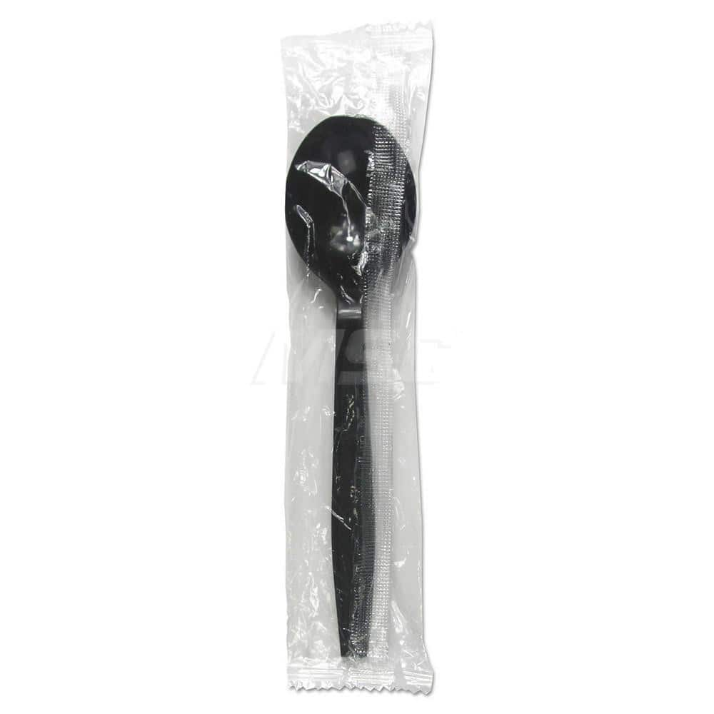 Paper & Plastic Cups, Plates, Bowls & Utensils; Flatware Type: Soup Spoon; Material: Plastic; Color: Black; Disposable: Disposable