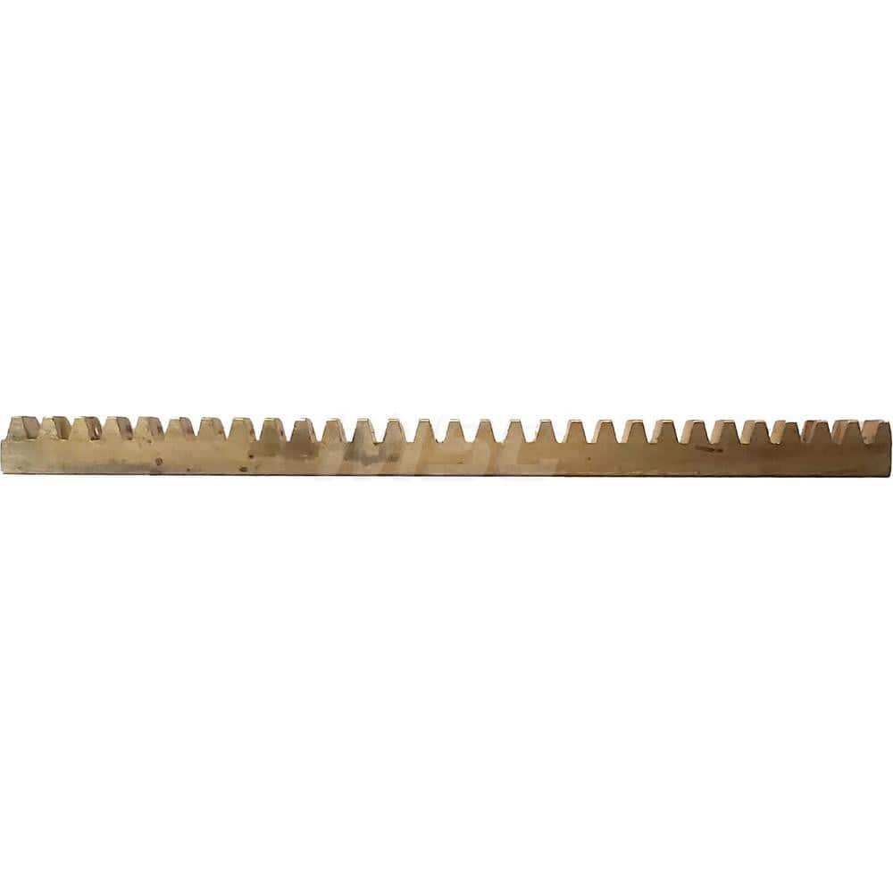 3/16″ Face Width 1' Long Brass Gear Rack 32 Pitch, 14.5° Pressure Angle, Square