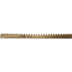 15mm Face Width 4' Long Brass Gear Rack 1 Pitch, 20° Pressure Angle, Square