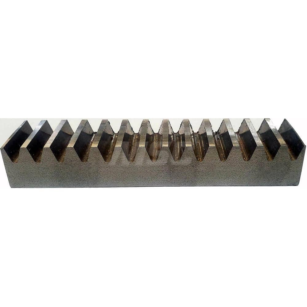 1/8″ Face Width 1' Long 1018/12L14 Steel Gear Rack 72 Pitch, 14.5° Pressure Angle, Square