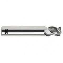 1/2 Dia. x 3 Overall Length 3-Flute .030 C/R Solid Carbide SE End Mill-Round Shank-Center Cutting-Uncoated - Top Tool & Supply