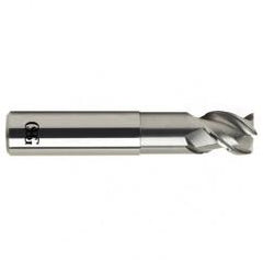 1/4 Dia. x 2-1/2 Overall Length 3-Flute .020 C/R Solid Carbide SE End Mill-Round Shank-Center Cutting-Uncoated - Top Tool & Supply